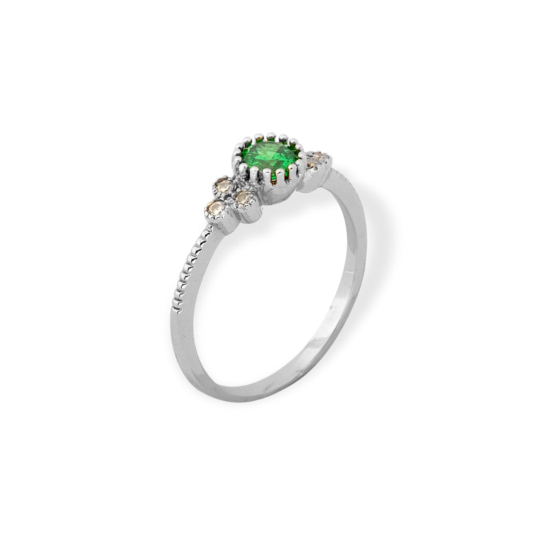 VINTAGE GREEN HALO RING