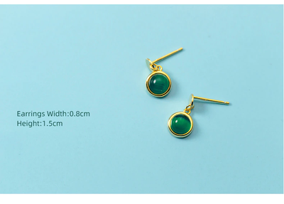 GREEN OPAL DANGLE EARRINGS