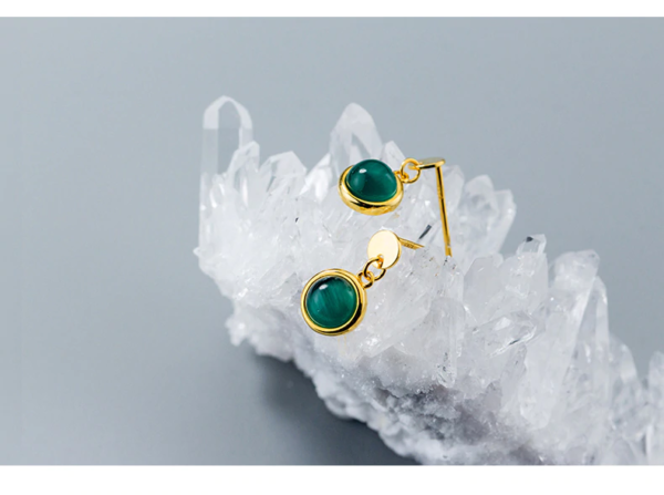 GREEN OPAL DANGLE EARRINGS