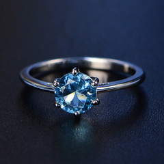 AQUA MARINE ROUND CUT RING