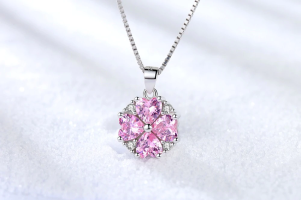 RETRO PINK CRYSTAL PENDANT